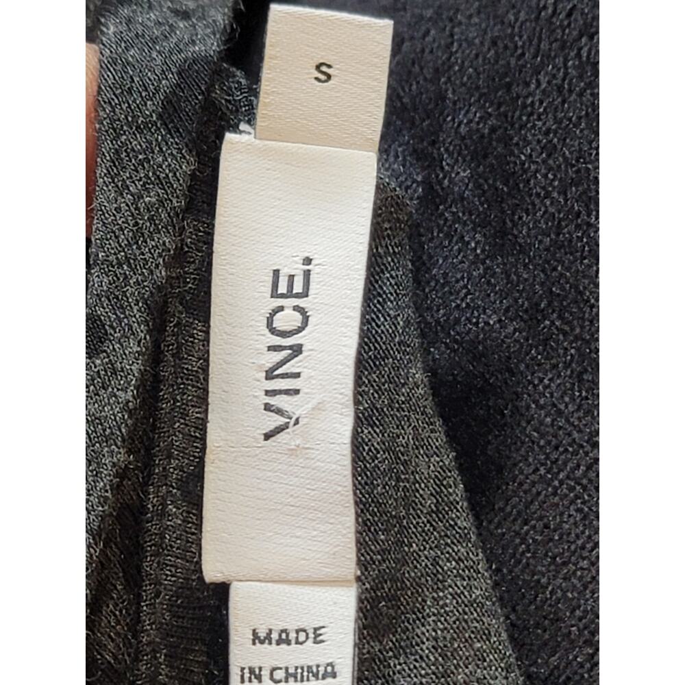 Vince. Top Womens Small Gray Black Leopard Crew Neck Long Sleeve Casual Pullover - Picture 7 of 10